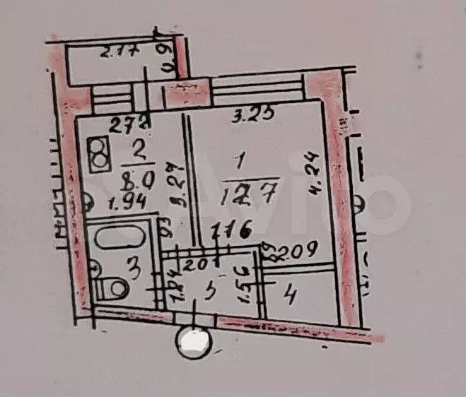 1-к. квартира, 30 м, 5/5 эт. - Фото 0