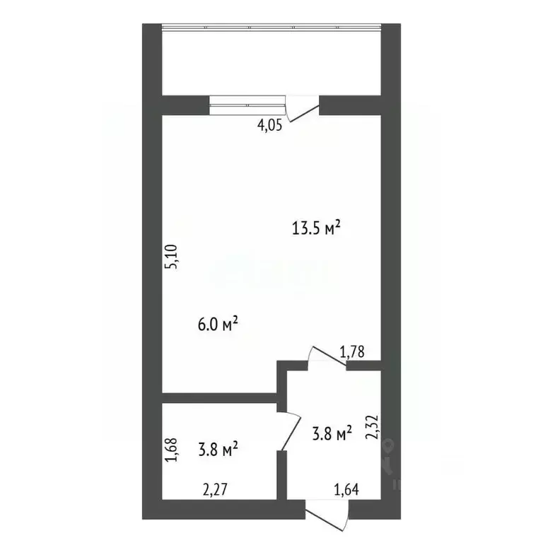 Студия Амурская область, Благовещенск Игнатьевское ш., 10/5 (27.1 м) - Фото 1