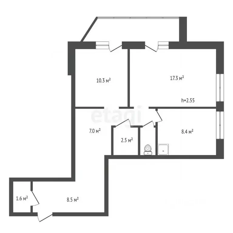 2-к кв. Красноярский край, Красноярск ул. Вильского, 18Г (64.0 м) - Фото 2
