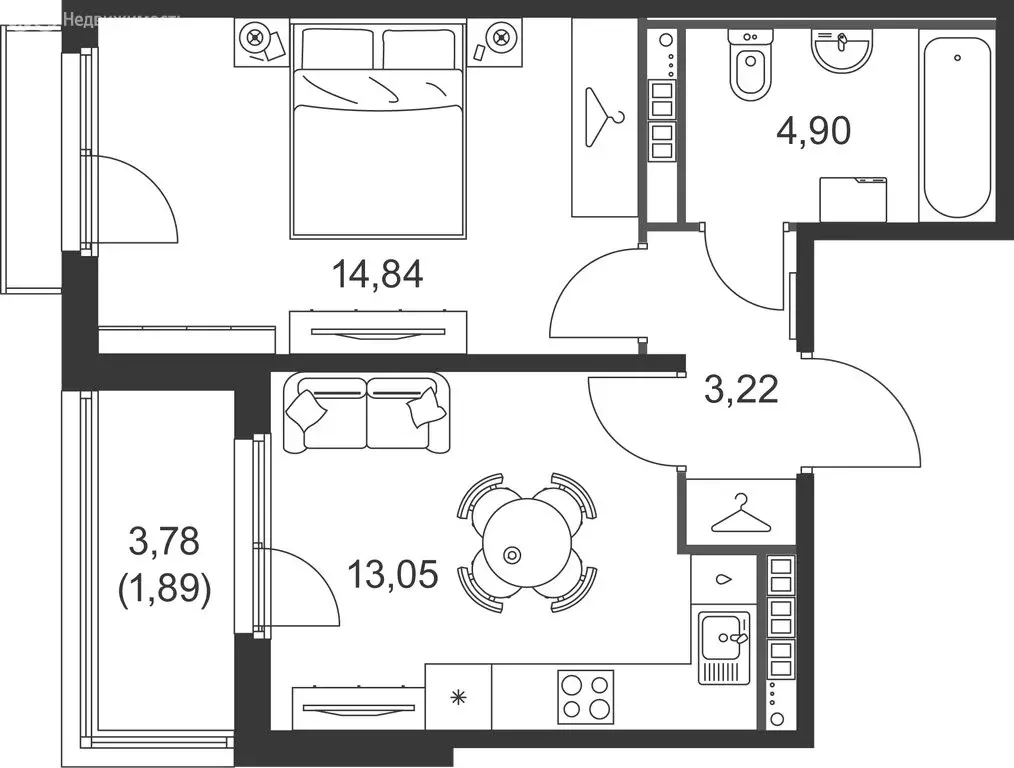 1-комнатная квартира: Ленинградская область, Гатчинский муниципальный ... - Фото 2