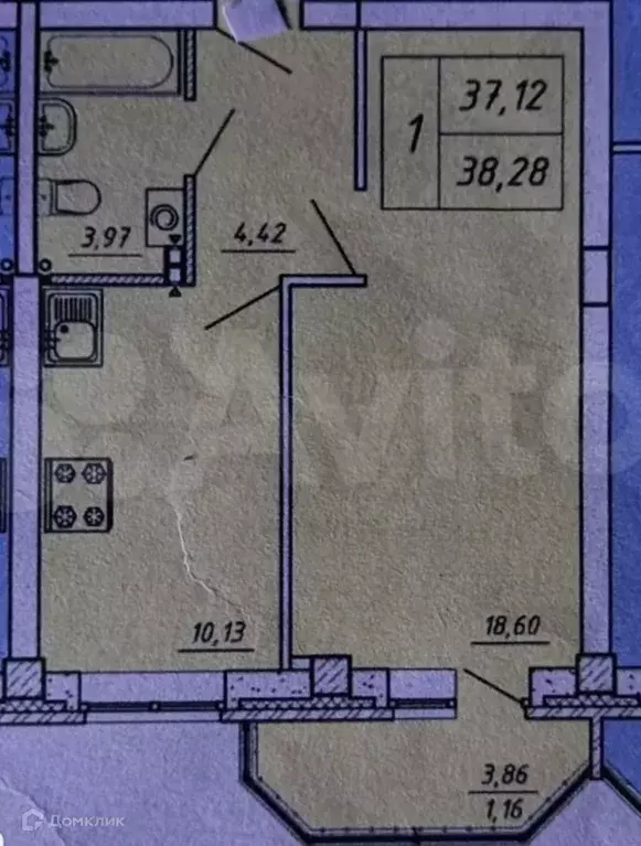 Продаётся 1-к квартира, 37 м - Фото 1