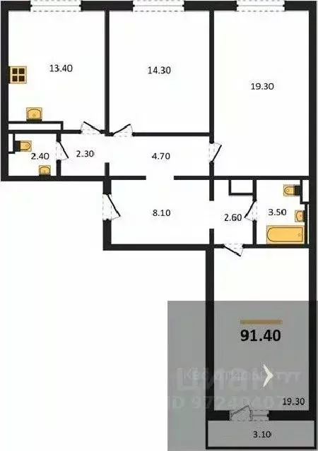 3-к кв. Воронежская область, Воронеж ул. Загоровского, 5/3 (91.4 м) - Фото 0