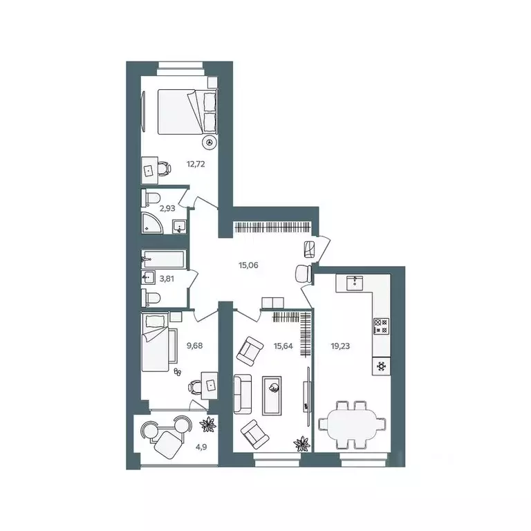 3-к кв. Ярославская область, Ярославль пос. Павловский, Волга-Лайф ... - Фото 1