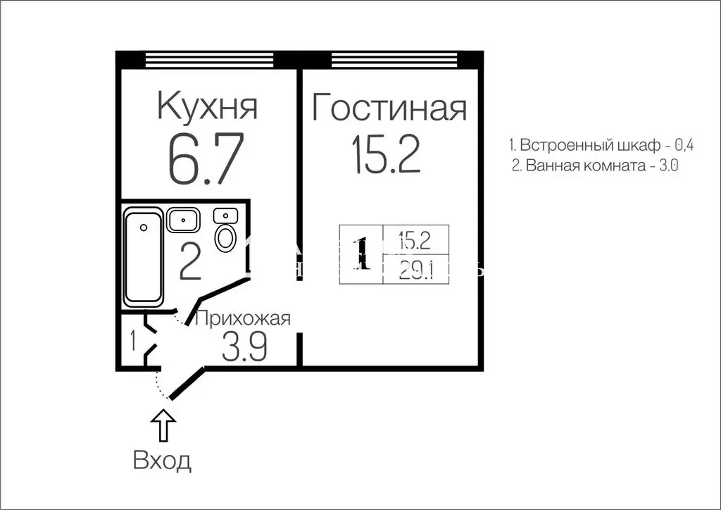 1-комнатная квартира: Санкт-Петербург, Белградская улица, 32 (29.1 м) - Фото 1