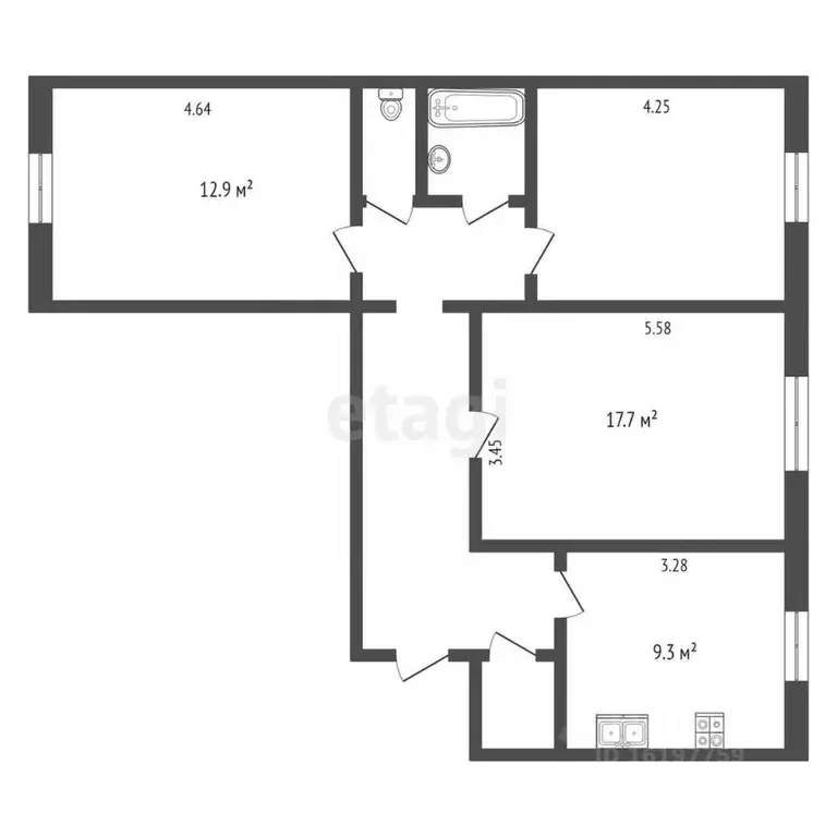 3-к кв. Саха (Якутия), Якутск ул. Дзержинского, 53 (55.8 м) - Фото 2
