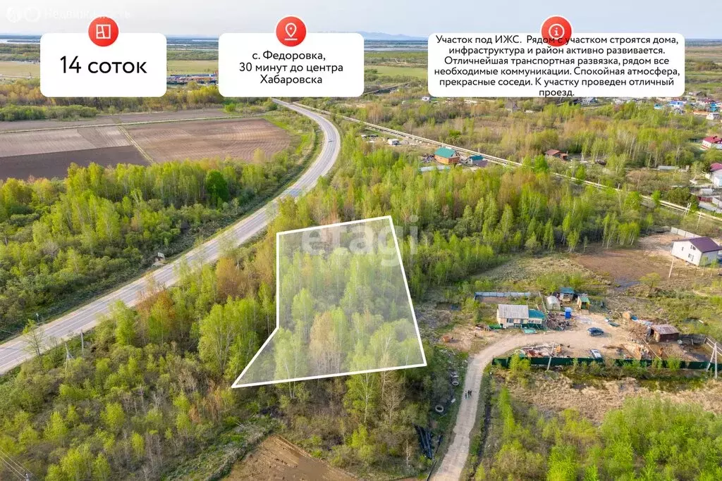 Участок в Мичуринское сельское поселение, село Федоровка (14 м) - Фото 1