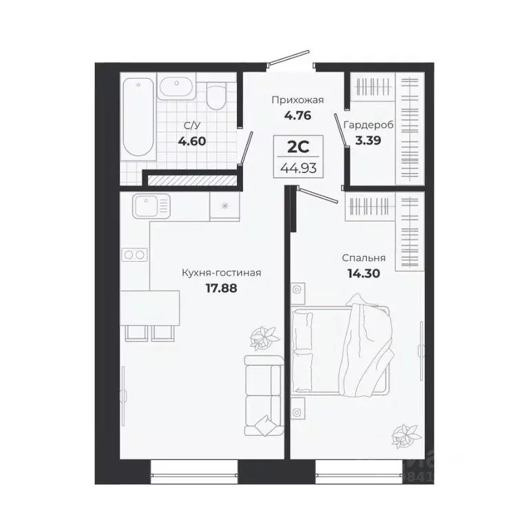 2-к кв. Новосибирская область, Новосибирск Лесоперевалка мкр, Ясный ... - Фото 0