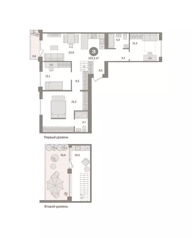 3-комнатная квартира: Новосибирский район, рабочий посёлок Краснообск, ... - Фото 1