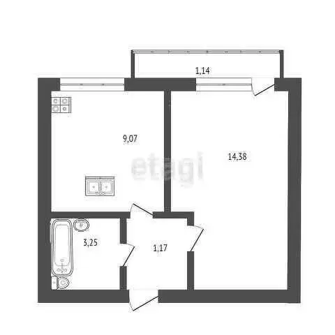 1-комнатная квартира: Саки, Набережная улица, 17 (31.3 м) - Фото 0