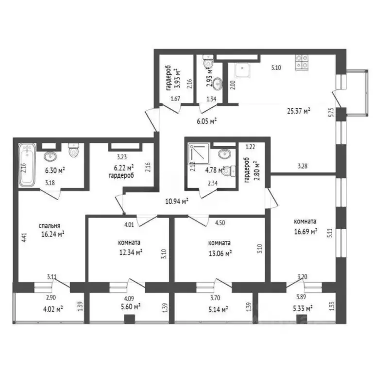 4-к кв. Тюменская область, Тюмень ул. Фармана Салманова, 18 (137.0 м) - Фото 1