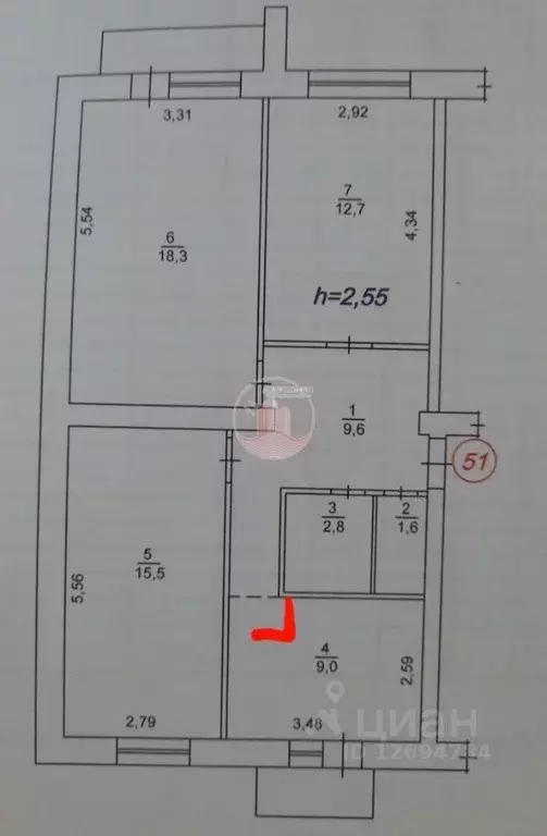 3-к кв. Севастополь ул. Тульская, 3 (70.9 м) - Фото 1