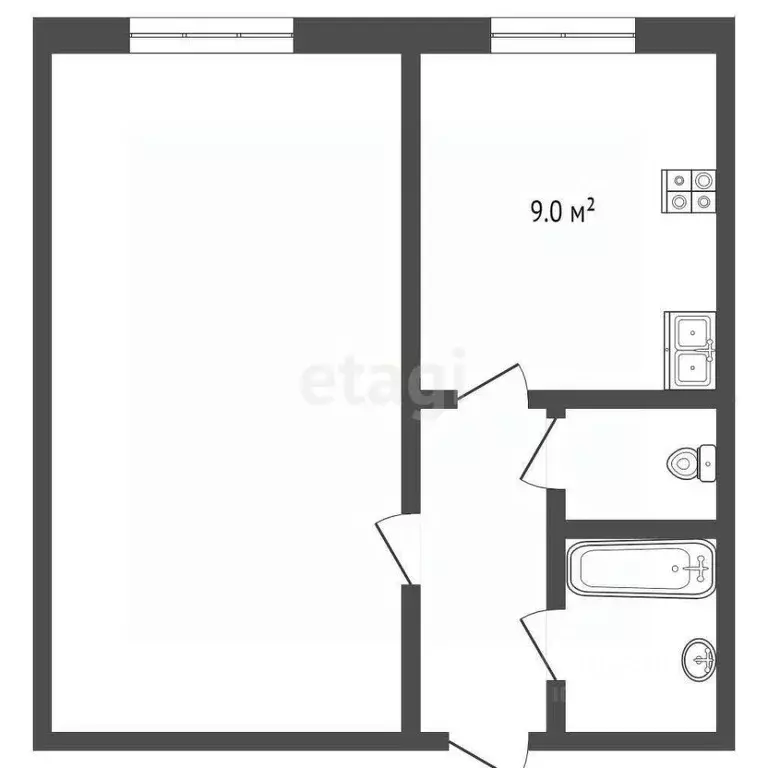 1-к кв. Тюменская область, Тюмень Заречный проезд, 6к1 (35.1 м) - Фото 0