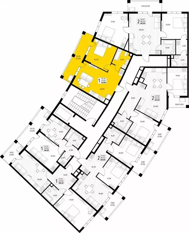 1-комнатная квартира: Сукко, жилой комплекс Кипарис (44.8 м) - Фото 2