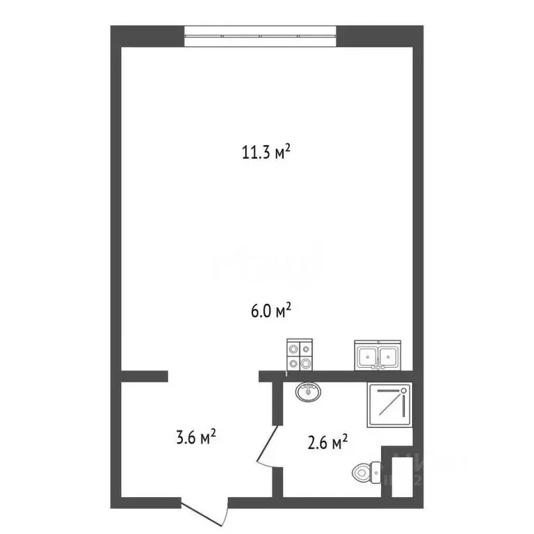 Студия Москва проезд Стройкомбината, 1 (23.3 м) - Фото 1