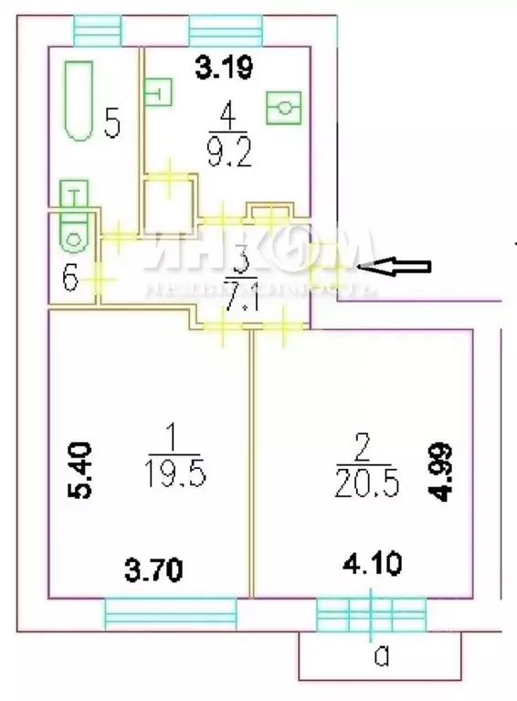 2-к кв. Москва Рязанский просп., 53 (62.7 м) - Фото 2