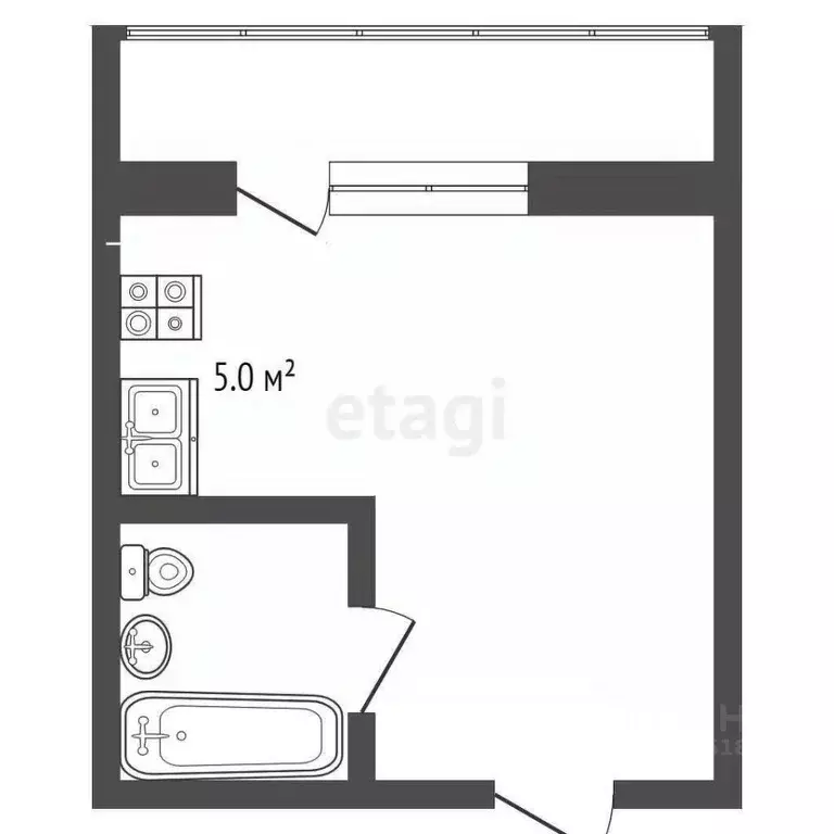 Студия Ростовская область, Ростов-на-Дону пер. Салютина, 2 (24.0 м) - Фото 1