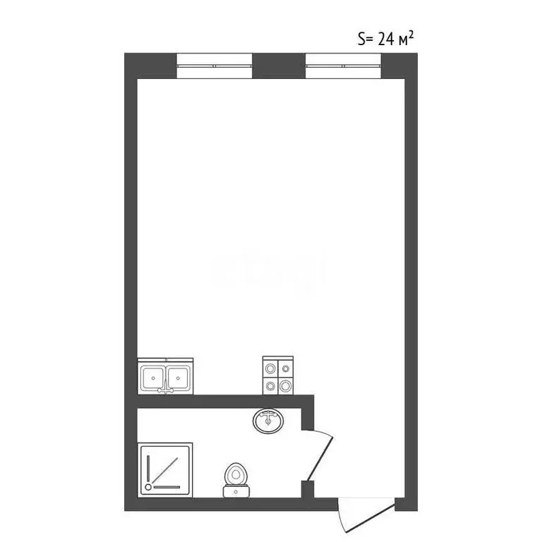 Квартира-студия: Санкт-Петербург, Большая Пушкарская улица, 23 (24 м) - Фото 1