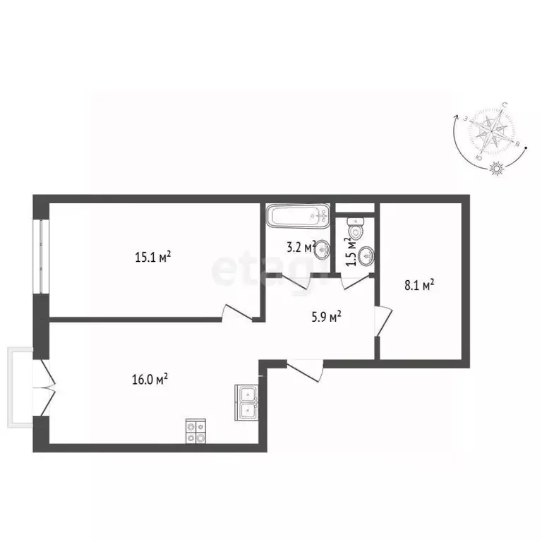 2-к кв. Москва Большая Филевская ул., 3к4 (51.0 м) - Фото 2