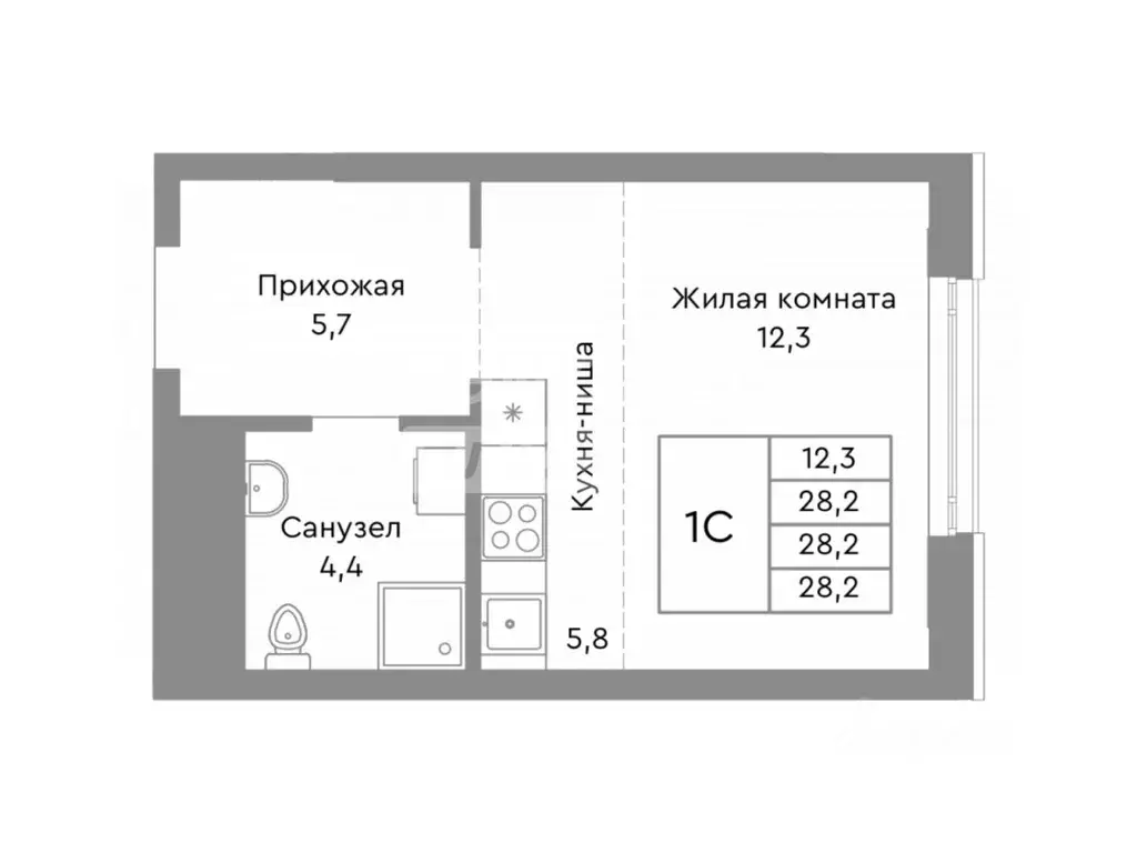 Студия Челябинская область, Челябинск ул. Энтузиастов, 30Б (28.0 м) - Фото 2