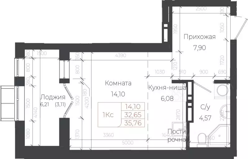 1-к кв. Алтай, Майминский район, с. Майма ул. Энергетиков (35.76 м) - Фото 1