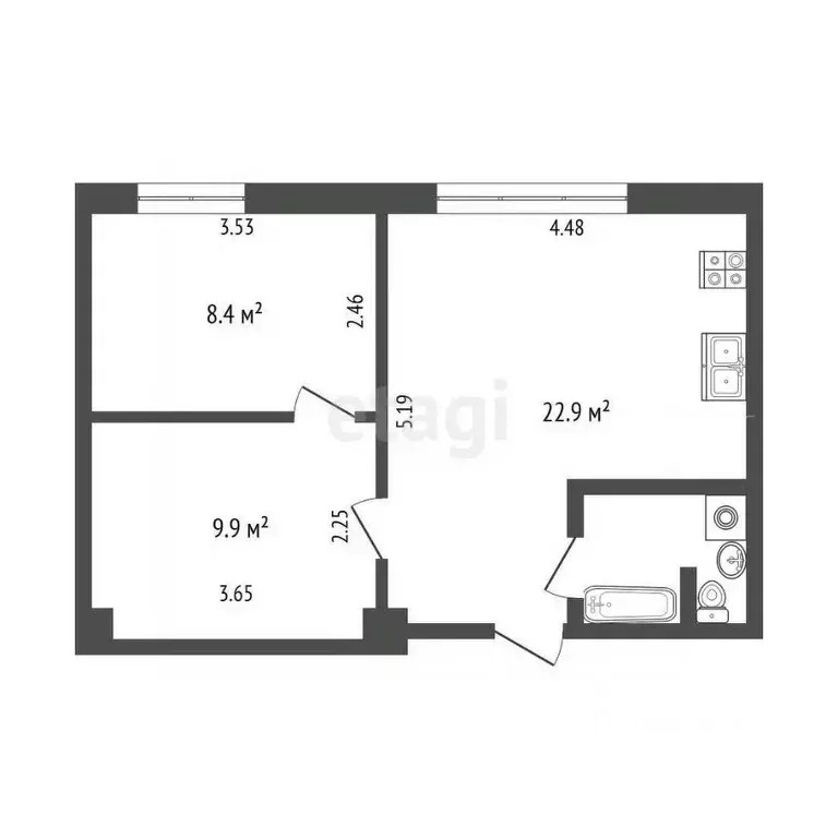 3-к кв. Омская область, Омск ул. 20 лет РККА, 19 (41.2 м) - Фото 1