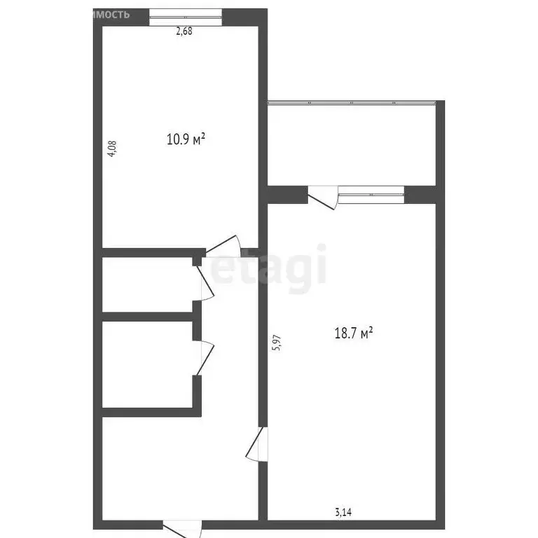 1-комнатная квартира: Бердск, микрорайон Северный, 18 (43 м) - Фото 0