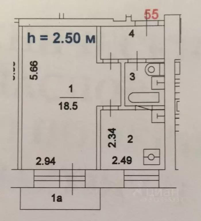 1-к кв. Москва ул. Симоновский Вал, 14 (30.4 м) - Фото 1