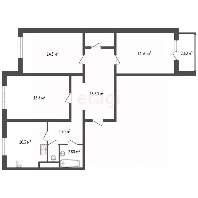 3-к кв. Санкт-Петербург Бухарестская ул., 146к3 (80.1 м) - Фото 2