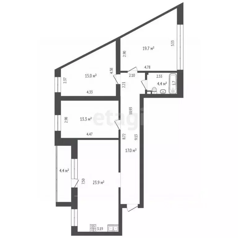 3-к кв. Тюменская область, Тюмень Солнечный проезд, 8/1 (93.8 м) - Фото 1