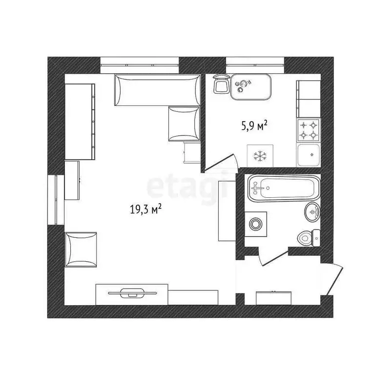 1-комнатная квартира: Белгород, Белгородский проспект, 38А (30 м) - Фото 0