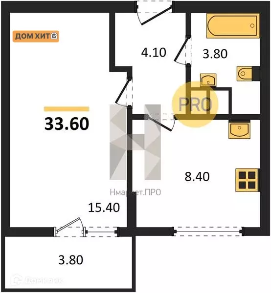 Продаётся 1-к квартира, 33.6 м - Фото 1