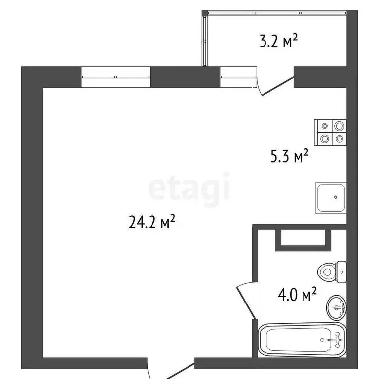 Квартира-студия: Анапа, Анапское шоссе, 6к1 (33.5 м) - Фото 1