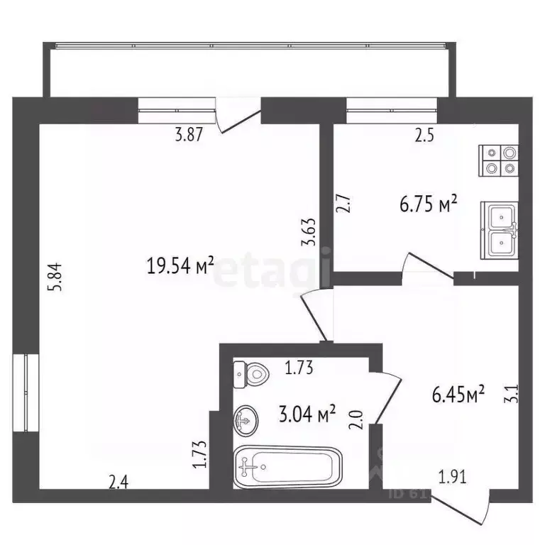 1-к кв. Мордовия, Саранск ул. Сущинского, 34 (36.5 м) - Фото 0