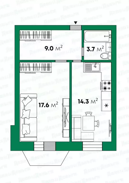1-к кв. Кировская область, Киров Милицейская ул., 3 (45.2 м) - Фото 1