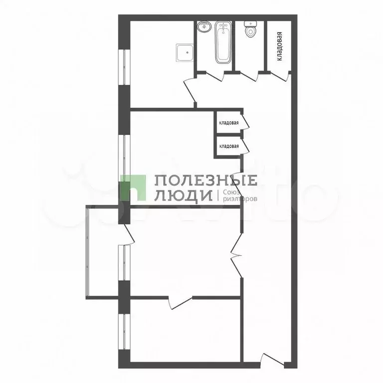 3-к. квартира, 75,1 м, 3/5 эт. - Фото 0