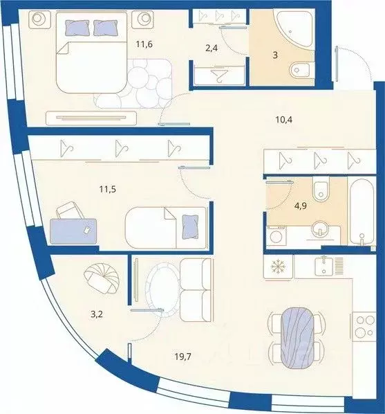 2-к кв. Пензенская область, Пенза Арбеково жилрайон, Дальнее Арбеково ... - Фото 1