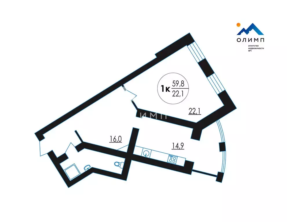 1-комнатная квартира: Вологда, Пречистенская набережная, 72 (59.8 м) - Фото 1