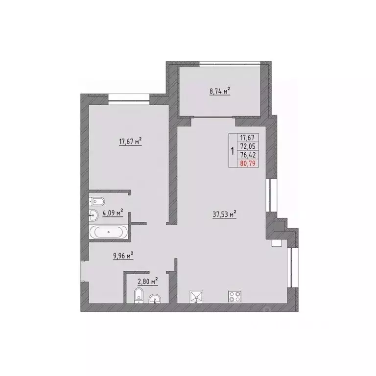 1-к кв. Ивановская область, Иваново Кооперативная ул., 3 (80.79 м) - Фото 0