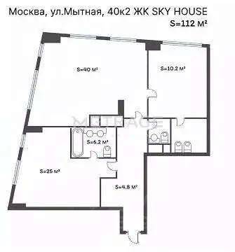 3-к кв. Москва Мытная ул., 40к2 (112.0 м) - Фото 0