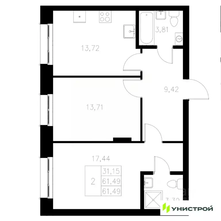 2-к кв. Татарстан, Казань Адмиралтейская Слобода мкр, Статум жилой ... - Фото 1