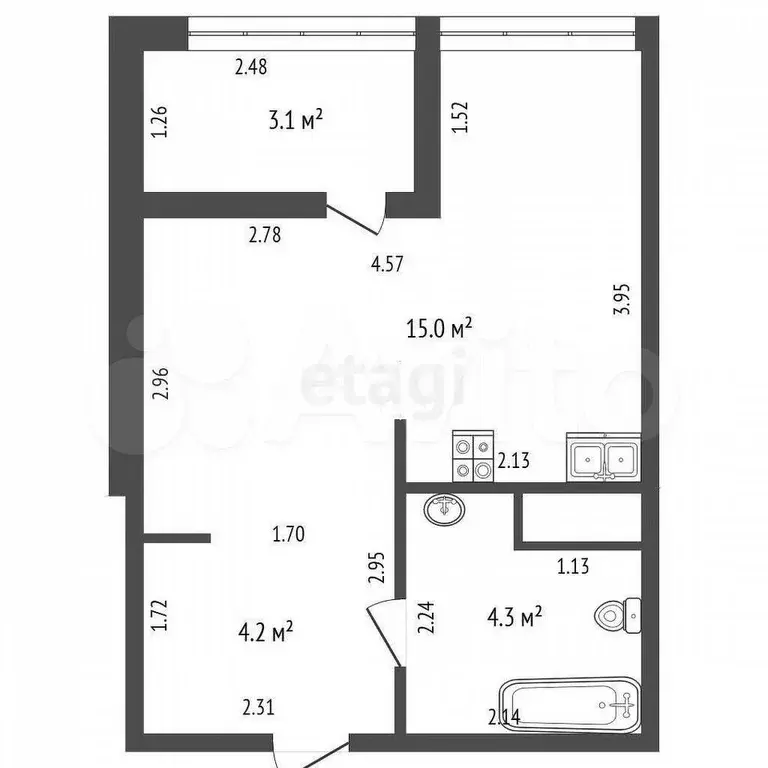 Квартира-студия, 23,5 м, 16/17 эт. - Фото 0