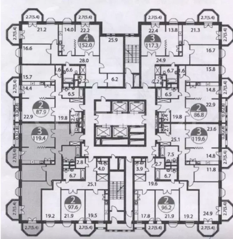 3-к кв. Москва Академ-Палас жилой комплекс, кА (120.0 м) - Фото 2