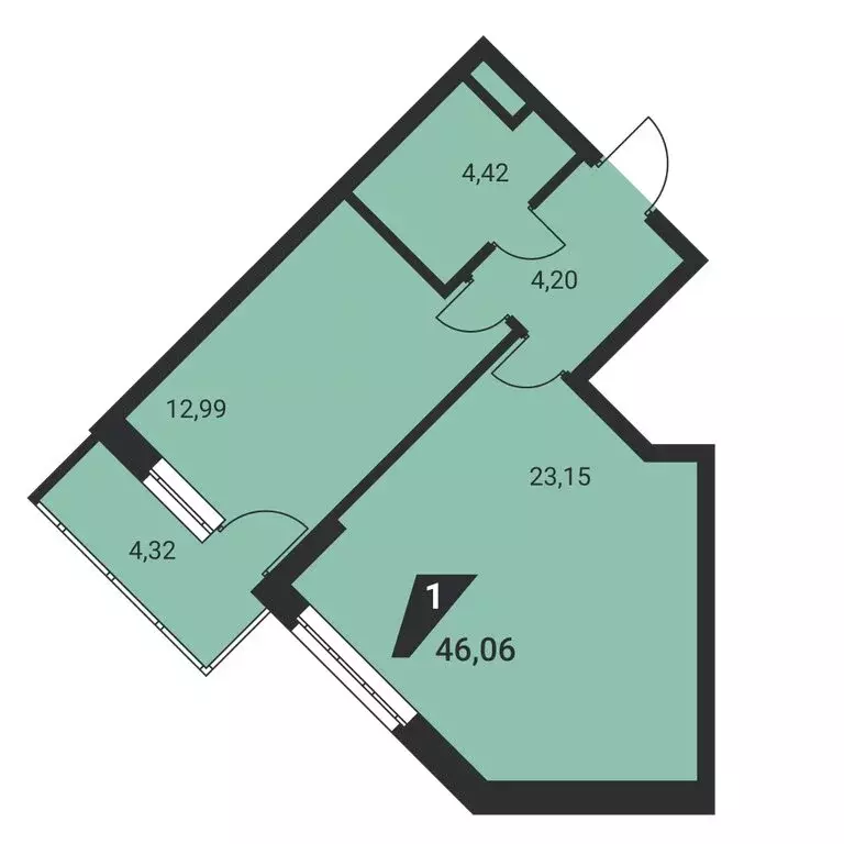 1-комнатная квартира: Екатеринбург, улица Громова, 26 (46.06 м) - Фото 1