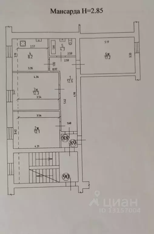 3-к кв. Калининградская область, Багратионовск Спортивная ул. (66.7 м) - Фото 2
