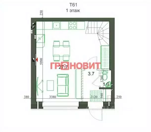 3-к кв. Новосибирская область, Новосибирский район, Мичуринский ... - Фото 1