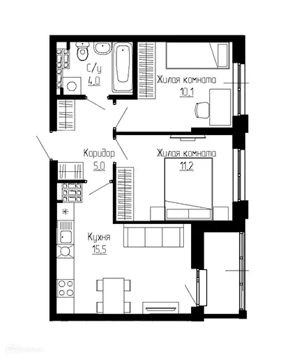 Продаётся 2-к квартира, 47 м - Фото 0