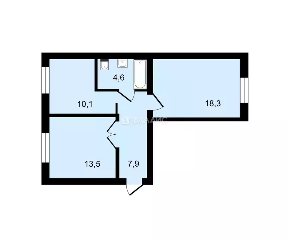 2-к кв. Владимирская область, Владимир ул. Чайковского, 11 (55.0 м) - Фото 1