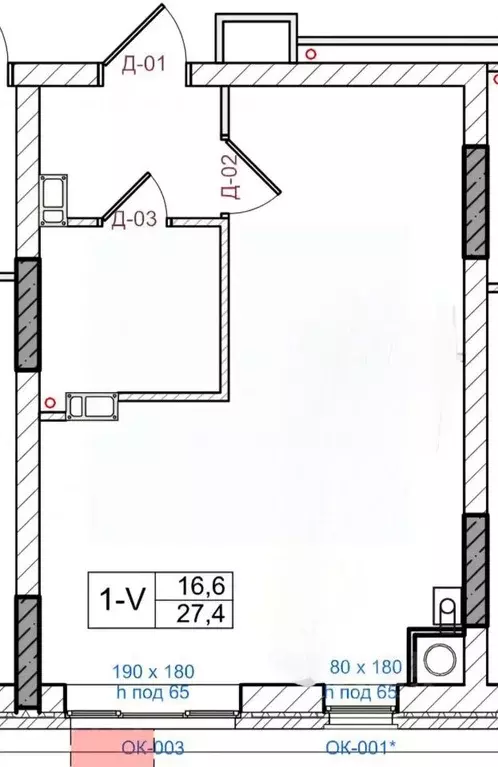 Студия Астраханская область, Астрахань Минусинская ул., 8Г (27.4 м) - Фото 2