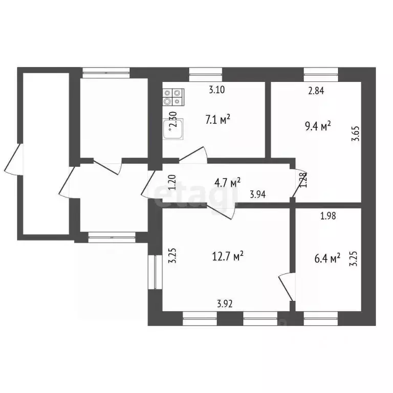 Дом в Башкортостан, Стерлитамак Комсомольский мкр, ул. Пирогова (57 м) - Фото 2