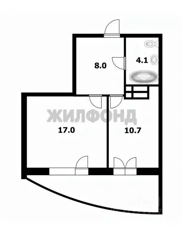 2-к кв. Новосибирская область, Новосибирск ул. Кузьмы Минина, 9 (38.5 ... - Фото 0